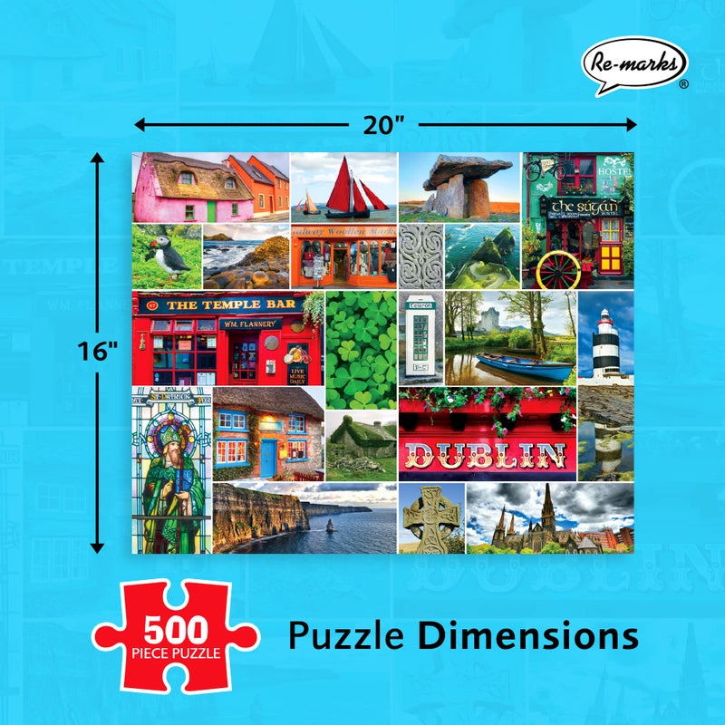 Re-marks Ireland, Country Puzzle, 500-Piece Jigsaw Puzzle for All Ages - Image 3